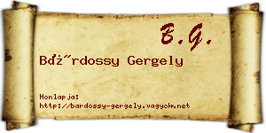 Bárdossy Gergely névjegykártya